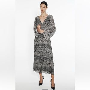Zara NWT Cutout Snakeskin Print Dress